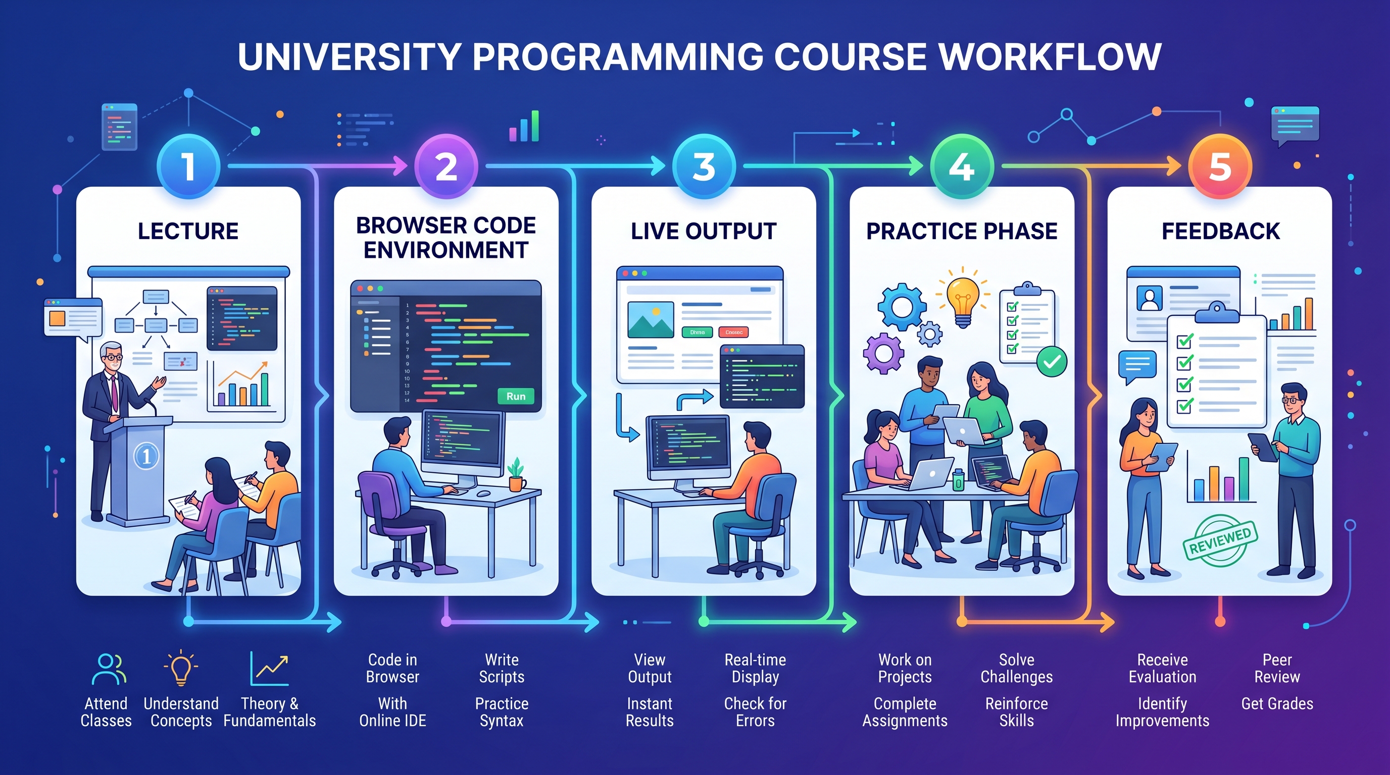Workflow von Vorlesung zu Übung in CodeRoom