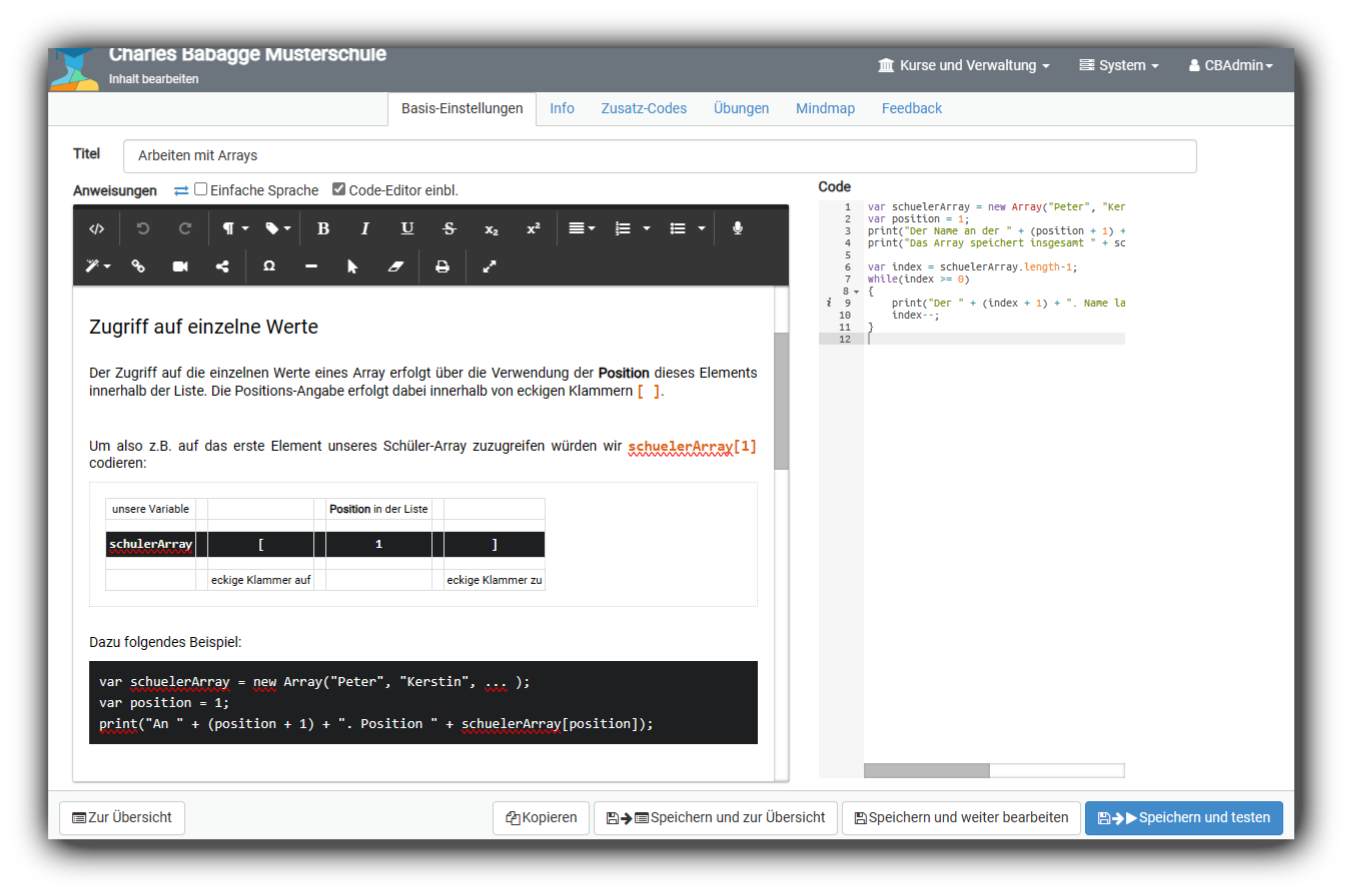 CodeRoom Programmierumgebung für Schulen im Browser auf einem Notebook