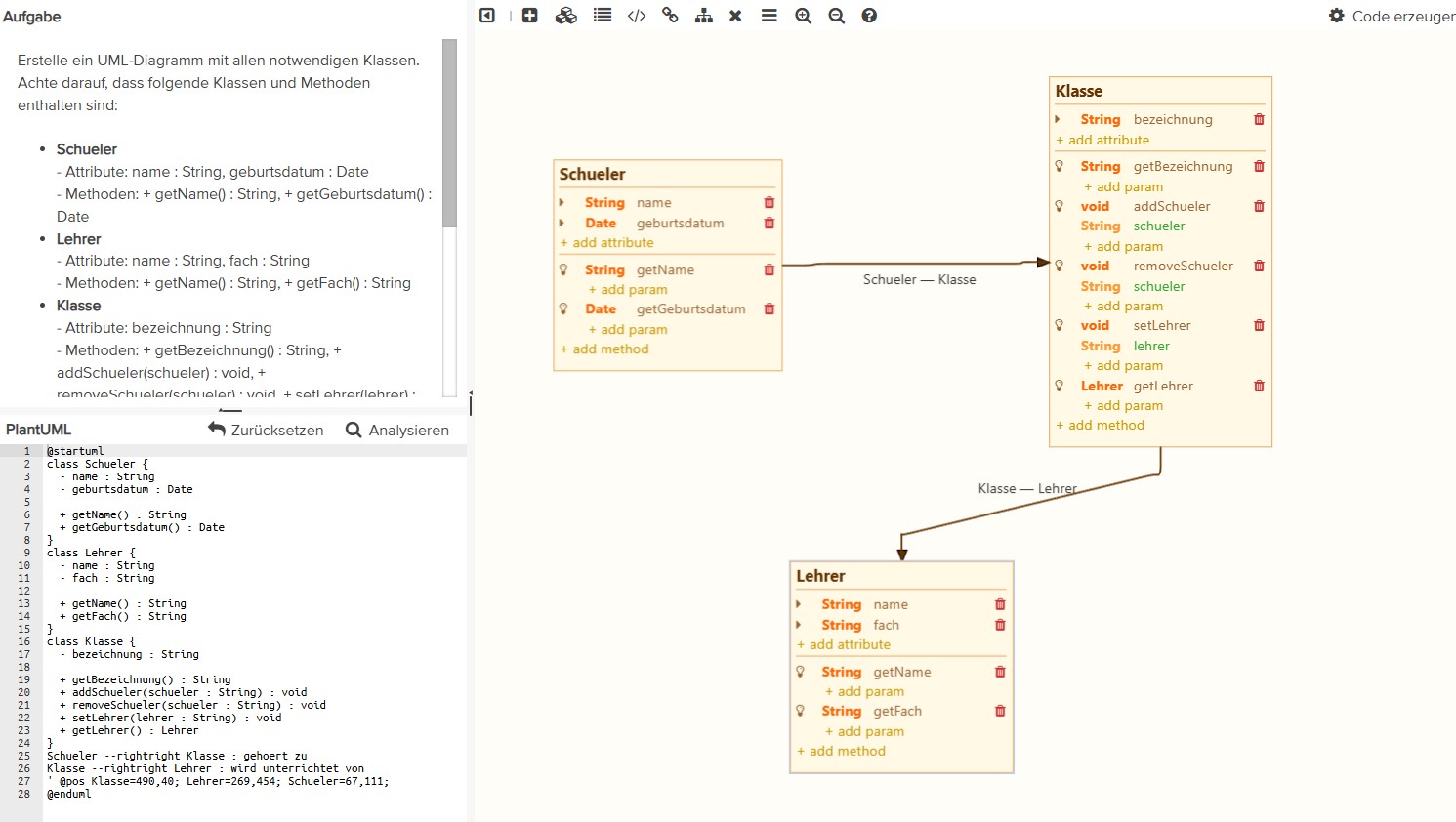 UML-Designer in CodeRoom